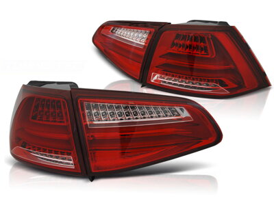 Zadné tuningové svetlá VW Golf 7 Red White Led Bar