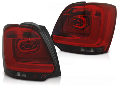 Zadné diodové svetlá VW Polo 09-13 Red Smoke Led Bar