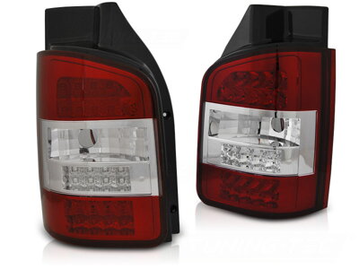 Zadné svetlá VW T5 10-15 Twin Door Red White LED