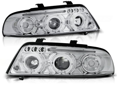 Predné tuningové svetlá AUDI A4 99-00 Angel Eyes Chrome