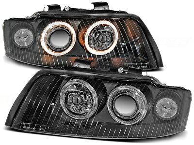 Predné Angel Eyes svetlá Audi A4 B6 00-04 Black