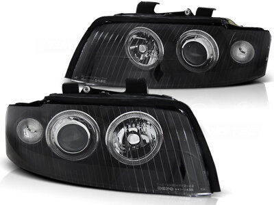 Predné svetlá Audi A4 B6 00-04 Angel Eyes Black D1S