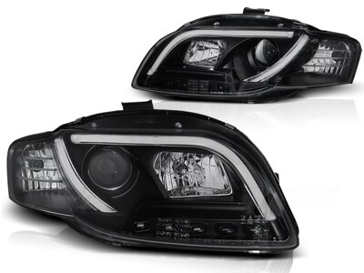 Predné svetlá Audi A4 B7 04-08 Led Tube Light Black