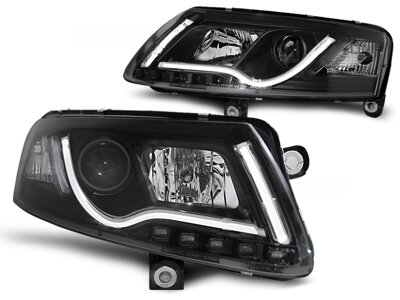 Predné svetlá Audi A6 C6 04-08 Tubelights Black