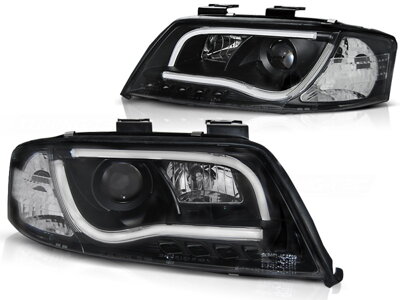 Predné svetlá Audi A6 97-01 Tubelights Black DRL