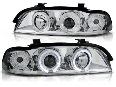 Predné svetlá BMW E39 Chrome Angel Eyes