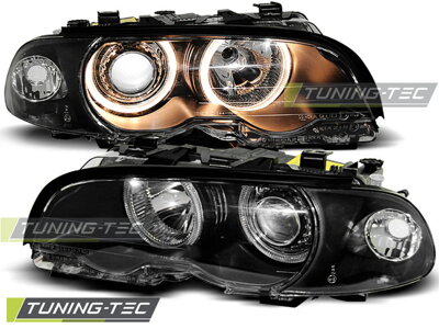 Predné svetlá BMW E46 Coupe/Cabrio 99-01 Angel Eyes Black FK