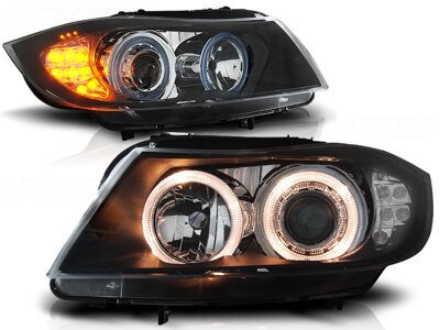 Predné svetlá BMW E90 E91 05-08 Angel Eyes LED smerovky