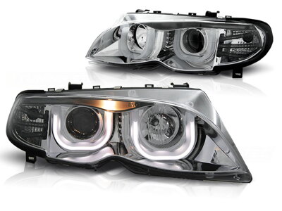 Predné 3D Angel Eyes svetlá BMW E46 01-05 Chrome