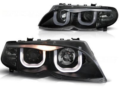 Predné 3D Angel Eyes svetlá BMW E46 01-05 Black
