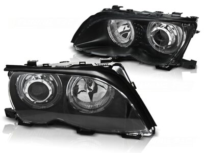 Predné svetlá BMW E46 01-05 Angel Eyes Black