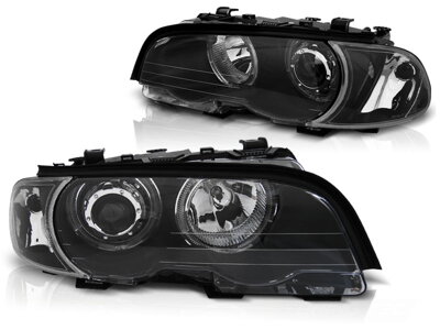 Predné Angel Eyes svetlá BMW E46 99-03 Coupe / Cabrio Black