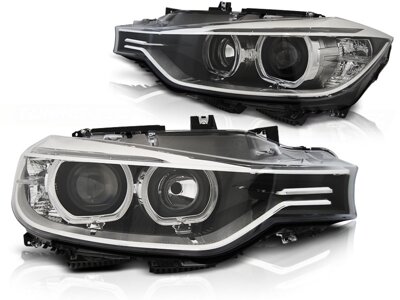 Predné svetlá BMW F30/F31 11-15 Angel Eyes LED Black