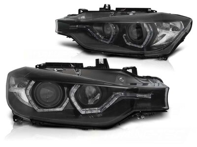 Predné svetlá BMW F30/F31 11-15 Angel Eyes LED Black DRL