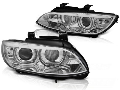 Predné svetlá BMW E92 E93 06-10 Angel Eyes Chrome AFS HID