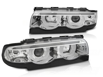 Predné svetlá BMW E38 98-01 Angel Eyes 3D Chrome