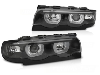 Predné svetlá BMW E38 98-01 Angel Eyes 3D Black