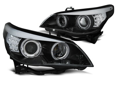Predné AE svetlá BMW E60 E61 05-07 CCFL Black Xenon