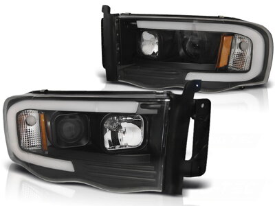 Predné svetlá Dodge RAM 02-06 Tube Light Black