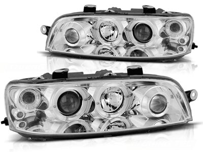 Predné svetlá Fiat Punto 2 99-03 Chrome Angel Eyes