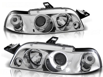 Predné svetlá Fiat Punto 93-99 Chrome Angel Eyes