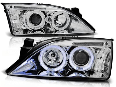 Predné Angel Eyes svetlá Ford Mondeo MK3 00-07 Chrome