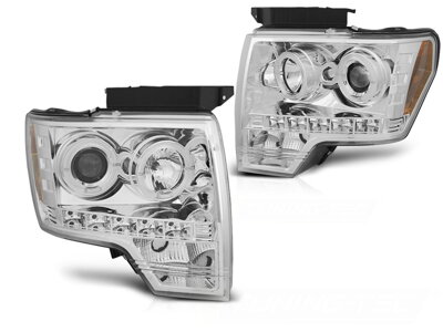 Predné svetlá Ford F150 MK12 Angel Eyes Chrome
