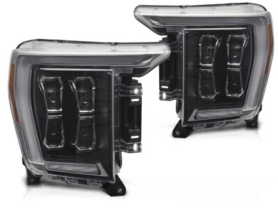 Predné Full LED svetlá Ford F150 MK14 20-23 Black DRL 2