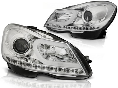 Predné svetlá Mercedes W204/C204 11-14 Chrome Tubelight