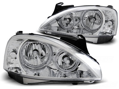 Predné svetlá Opel Corsa C 00-06 Angel Eyes Chrome