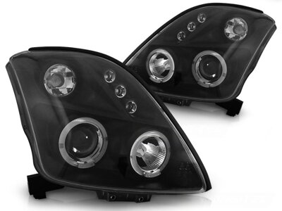 Predné svetlá Suzuki Swift 05-10 Angel Eyes Black