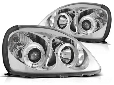 Predné svetlá Toyota Yaris 99-03 Angel Eyes Chrome