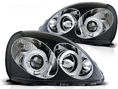 Predné svetlá Toyota Yaris 99-03 Angel Eyes Black