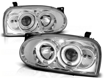 Predné svetlá VW Golf III Angel Eyes Chrome