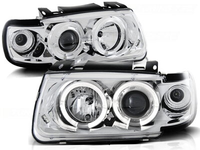 Predné tuningové svetlá na VW POLO 6N 94-99 Chrome Angel Eyes