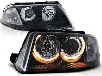 Predné Angel Eyes svetlá VW Passat B5 3BG 00-05 Black