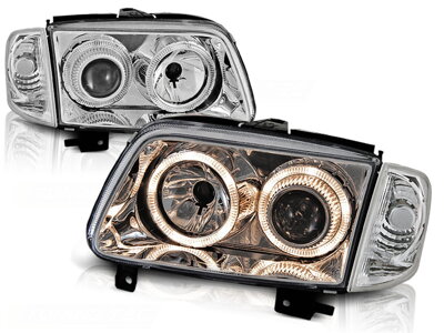 Predné tuningové Angel Eyes svetlá VW Polo 6N2 99-01 Chrome