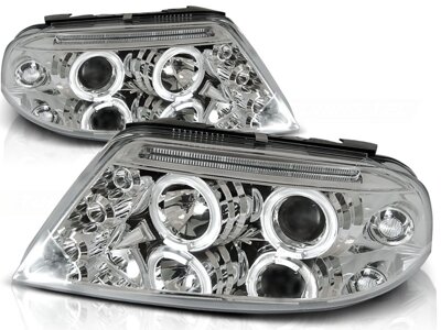Predné svetlá VW Passat B5 3BG Chrome Angel Eyes