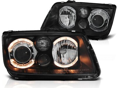 Predné svetlá VW Bora Black Angel Eyes FK