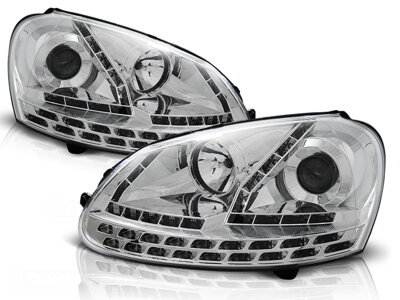 Predné svetlá VW Golf 5 Devil Eyes Chrome LED