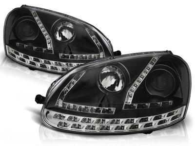 Predné svetlá VW Golf 5 Devil Eyes Black LED