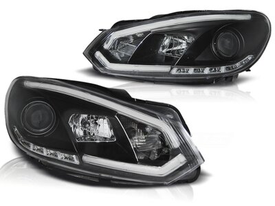 Predné svetlá na VW Golf 6 DRL Tube Light Black