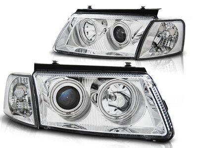 Predné Angel Eyes svetlá VW Passat B5 3B Chrome CCFL