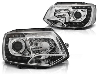 Predné svetlá VW T5.1 10-15 TRU-DRL Chrome