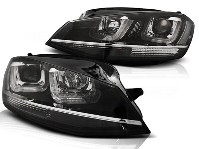 Predné svetlá VW Golf 7 U-Type Black Chrome Line