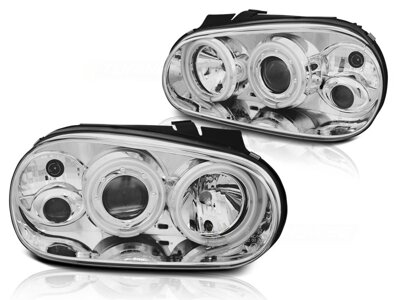 Predné CCFL Angel Eyes svetlá VW Golf 4 Chrome