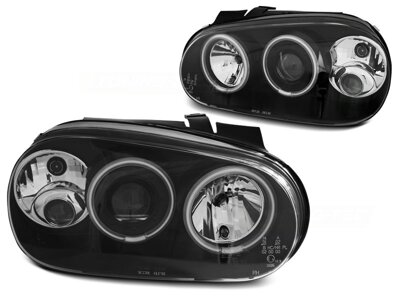 Predné CCFL Angel Eyes svetlá VW Golf 4 Black