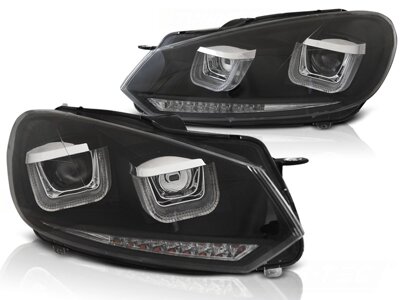 Predné svetlá VW Golf 6 U-Type Black Dynamic LED