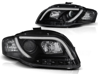 Predné svetlá Audi A4 B7 04-08 Tube Light Black DRL