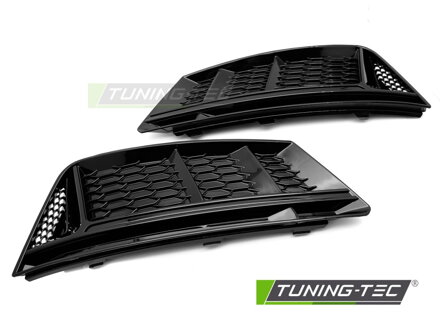 Mriežky nárazníka Audi A4 B9 15-19 Glossy Black
